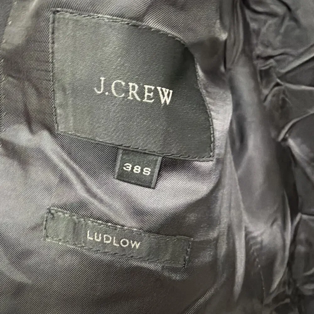 J. Crew Ludlow Blazer Suit Jacket Mens Size 38S Black Wool Super 120s Loro Piana